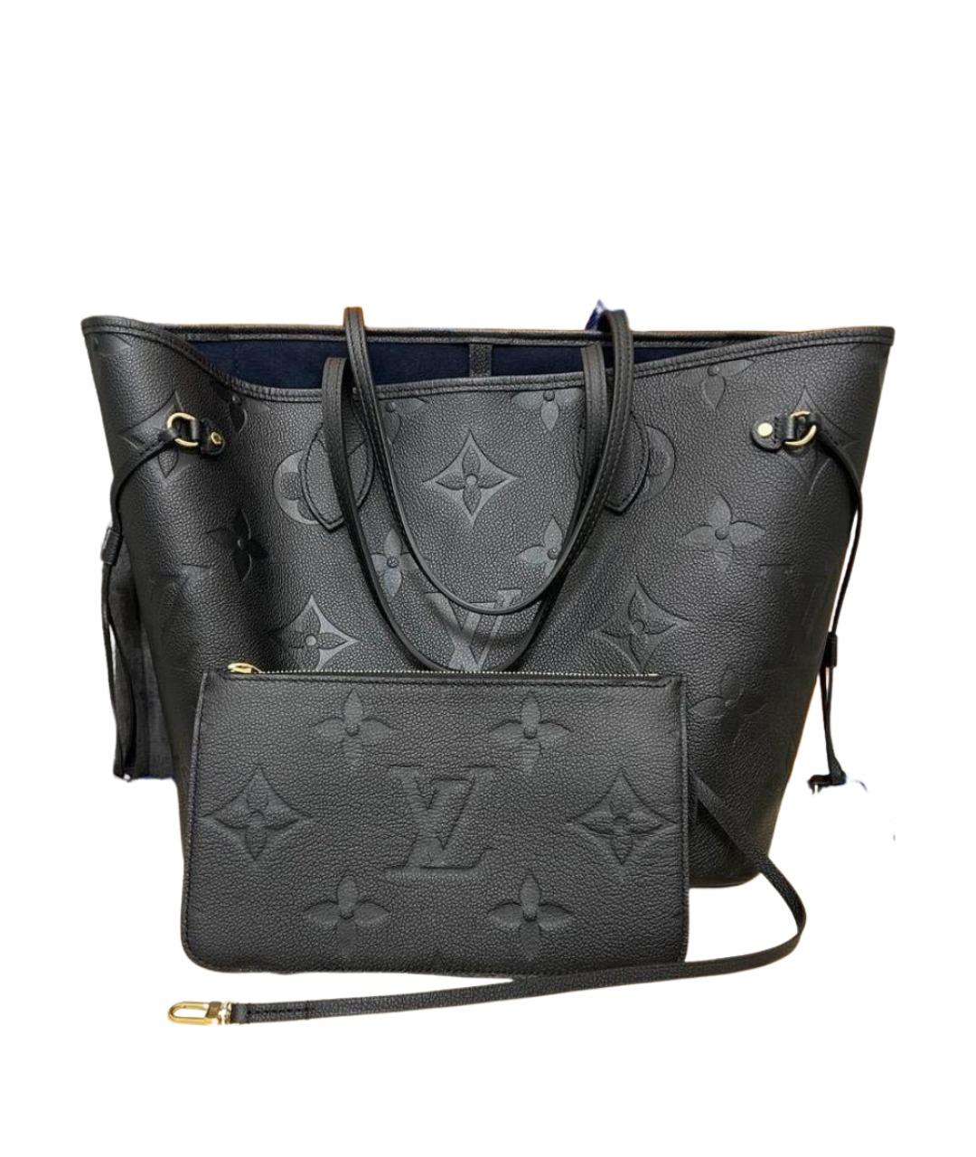 LOUIS VUITTON Черная кожаная сумка тоут, фото 1