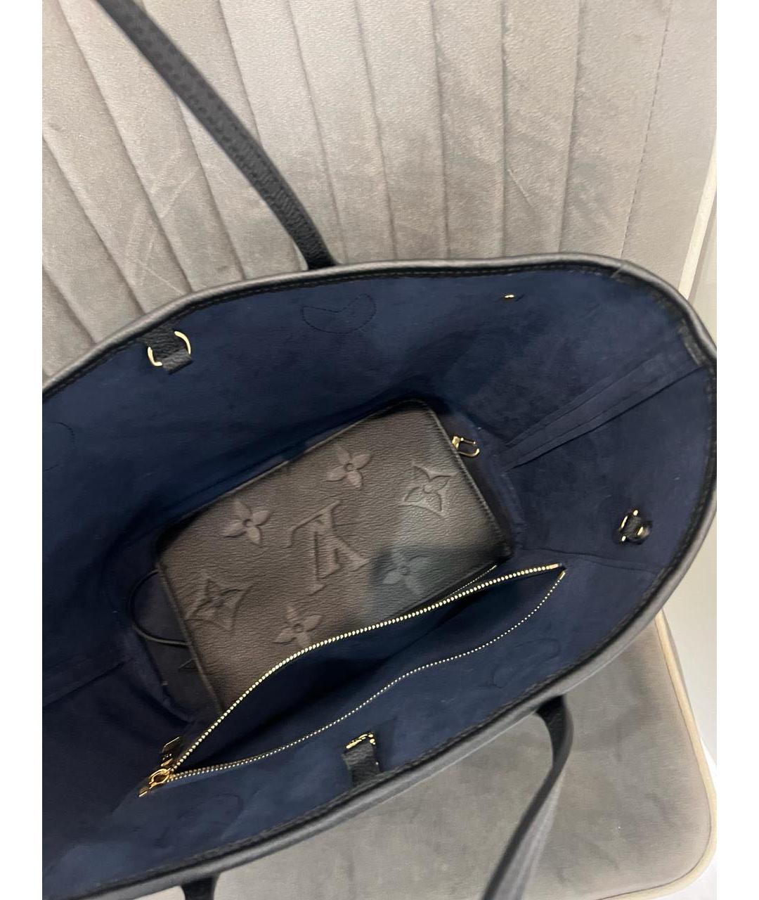 LOUIS VUITTON Черная кожаная сумка тоут, фото 3