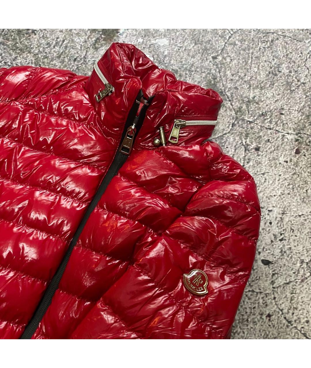 MONCLER Красная полиамидовая куртка, фото 2