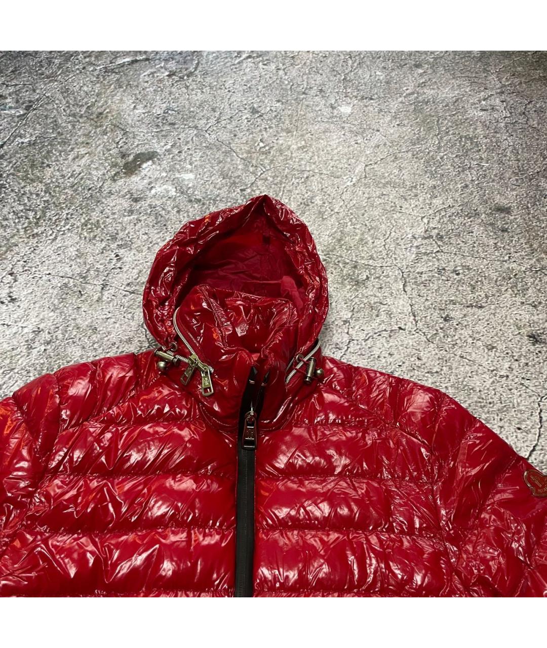 MONCLER Красная полиамидовая куртка, фото 4