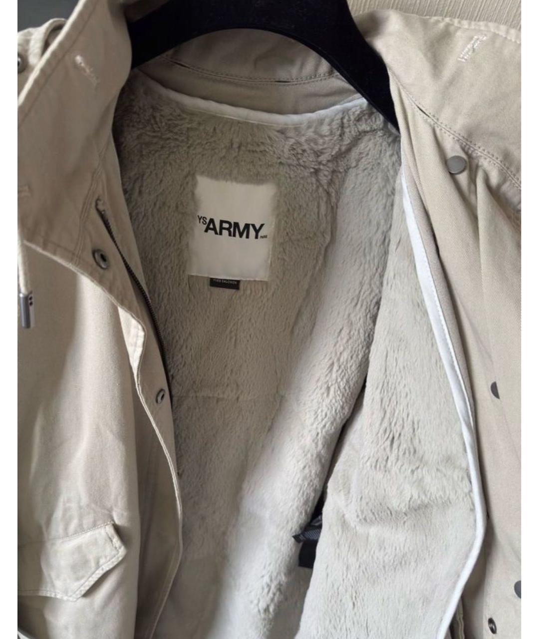ARMY YVES SALOMON Бежевая меховая парка, фото 3