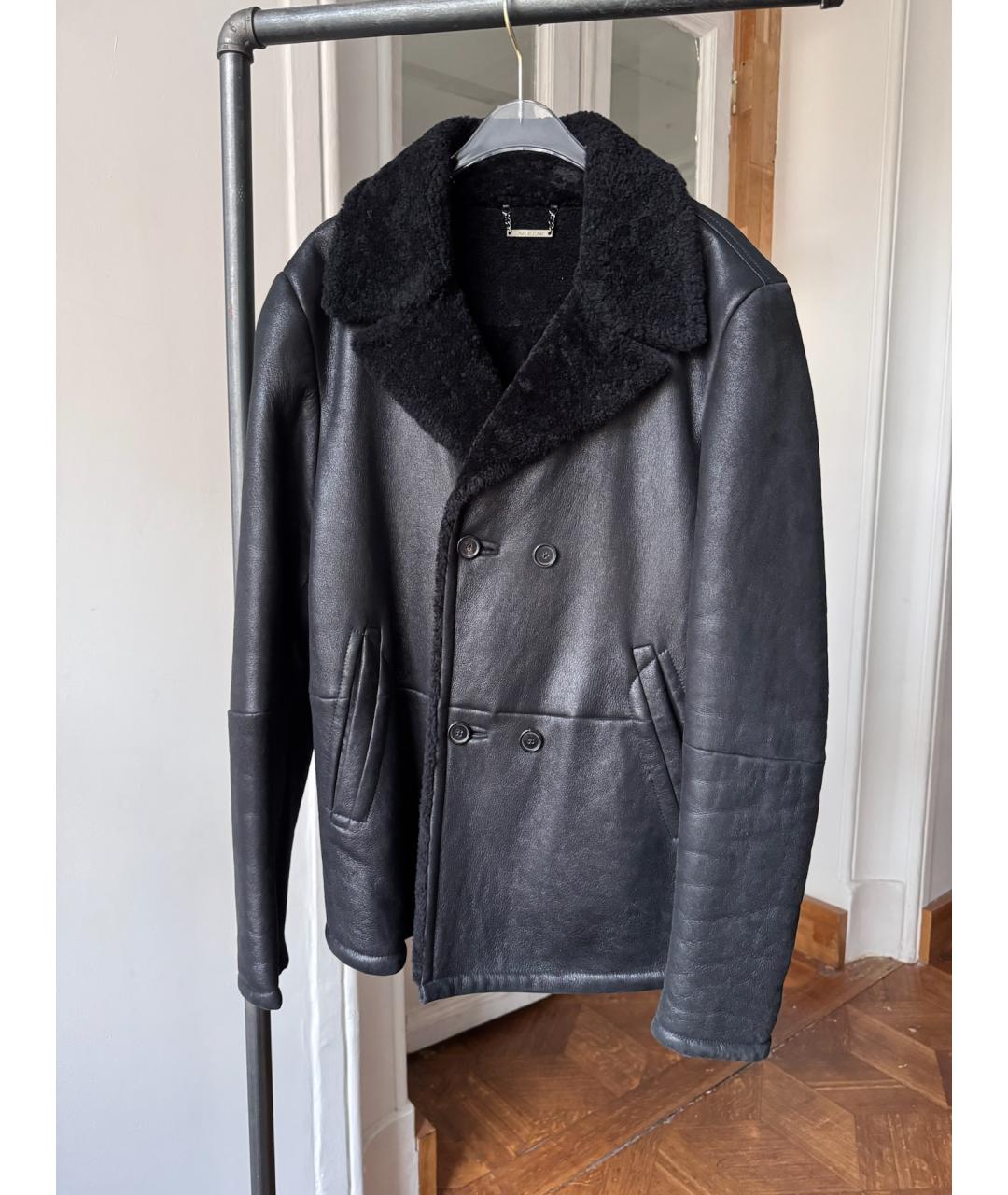 JIL SANDER Черная кожаная дубленка, фото 8