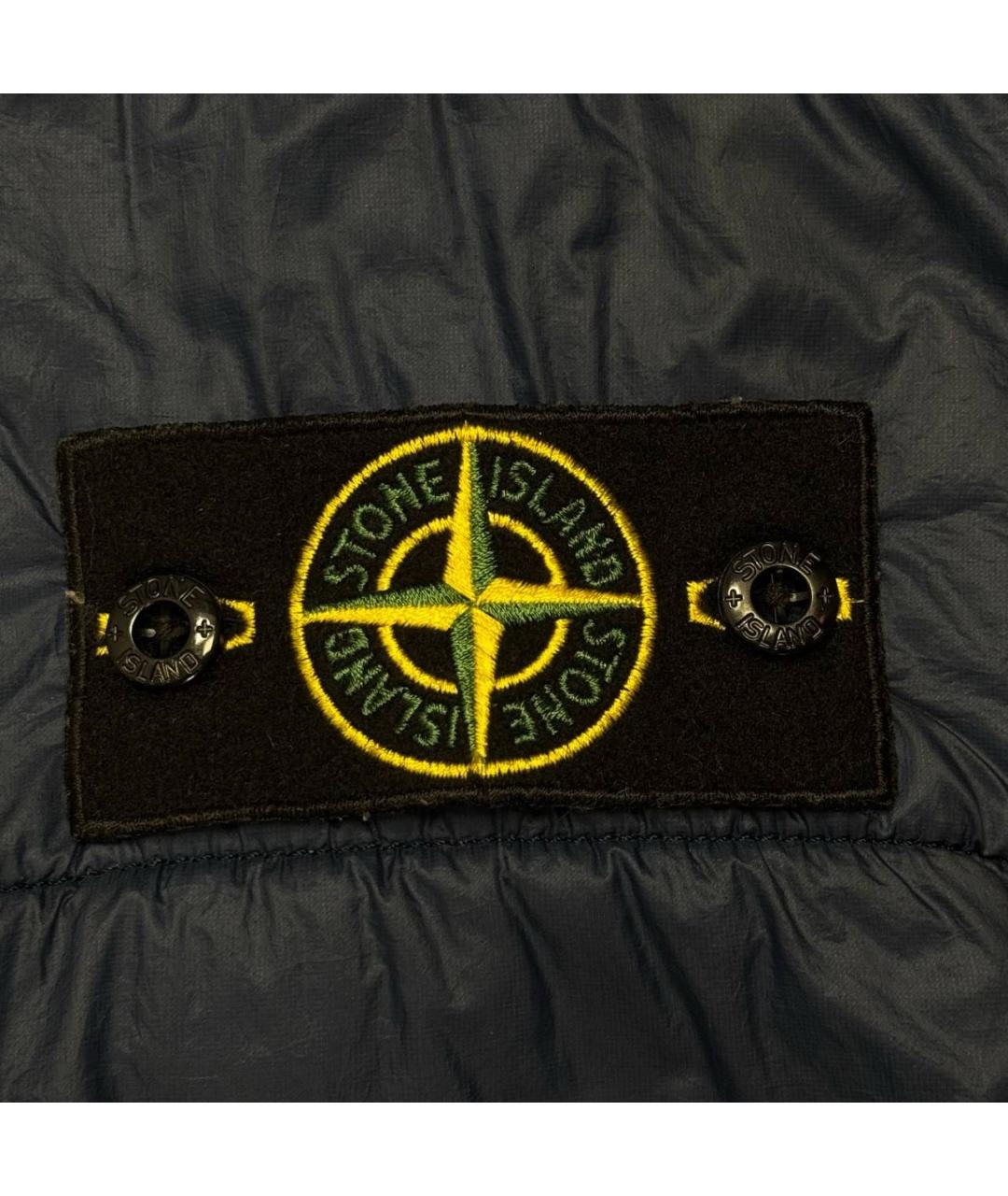 STONE ISLAND Темно-синий полиэстеровый пуховик, фото 3