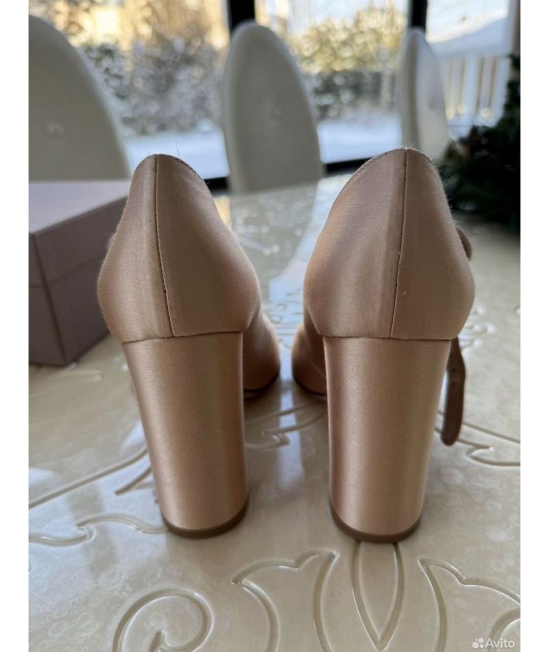 GIANVITO ROSSI Бежевые текстильные туфли, фото 4