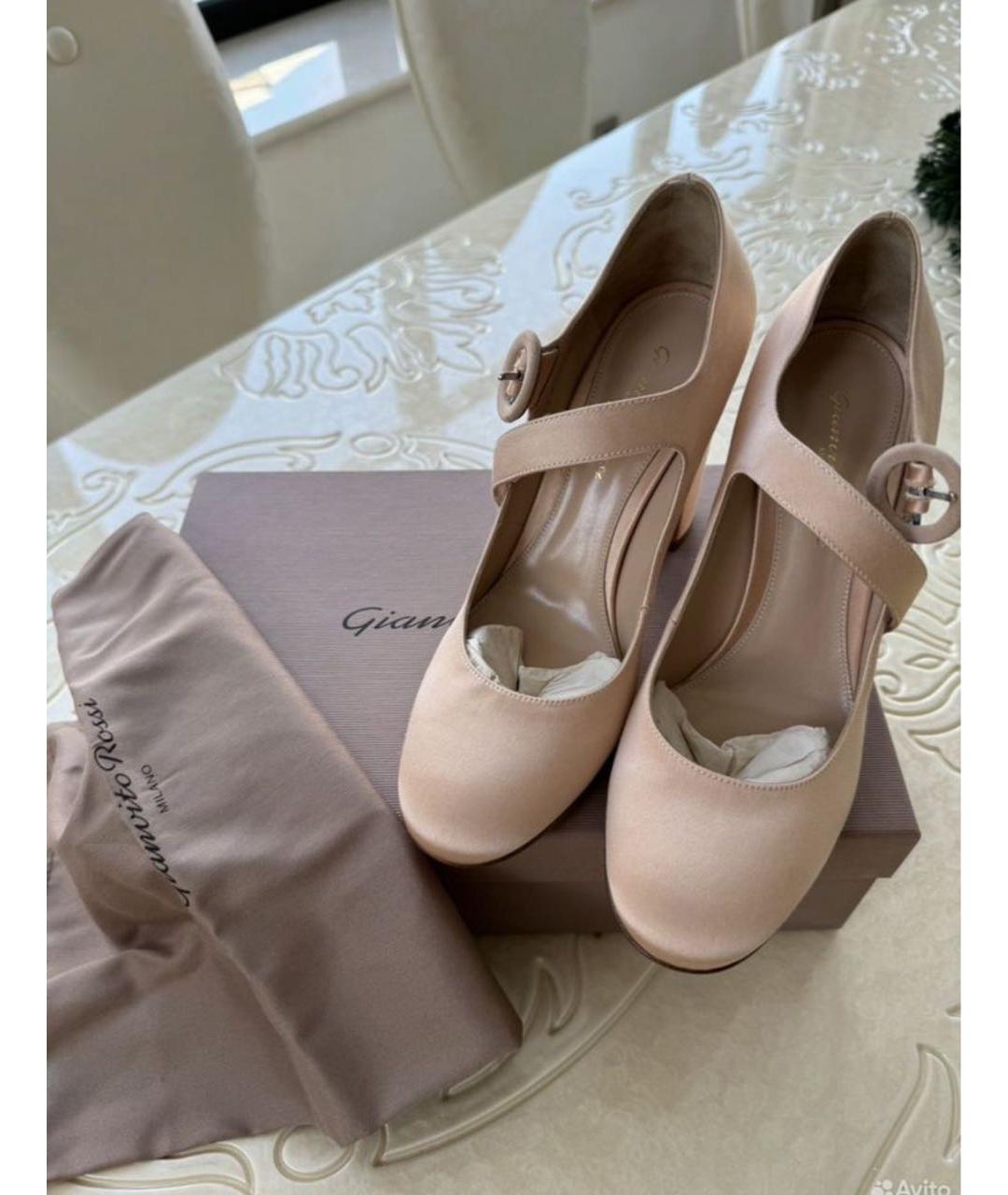 GIANVITO ROSSI Бежевые текстильные туфли, фото 2