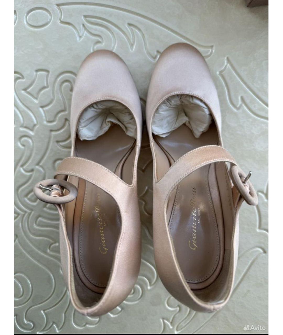 GIANVITO ROSSI Бежевые текстильные туфли, фото 3