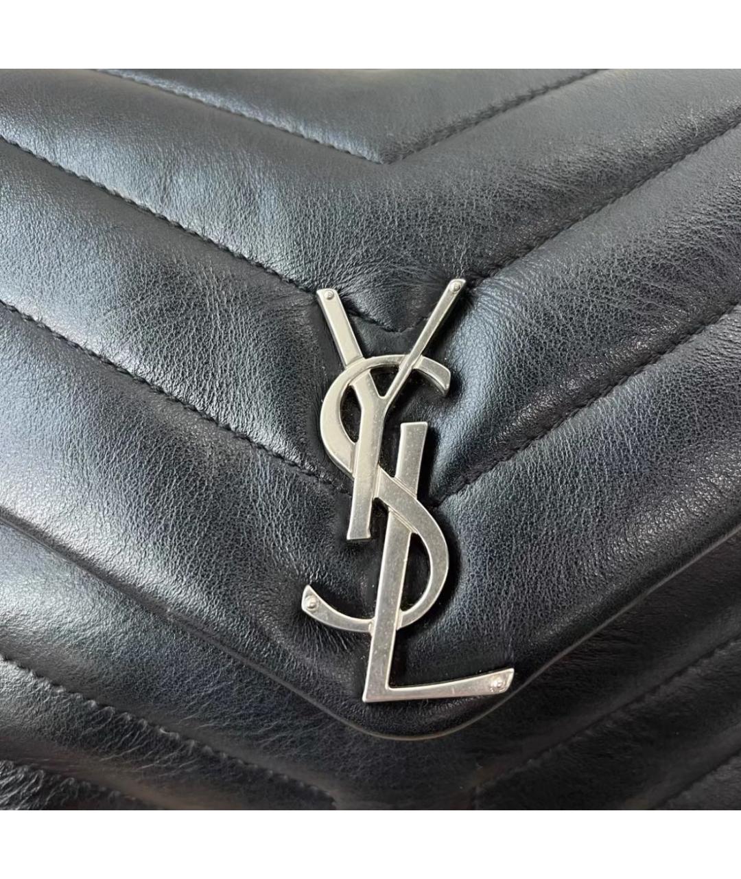 SAINT LAURENT Черная кожаная сумка через плечо, фото 5