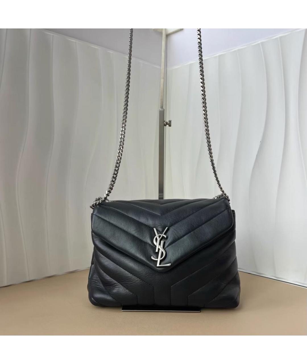 SAINT LAURENT Черная кожаная сумка через плечо, фото 2