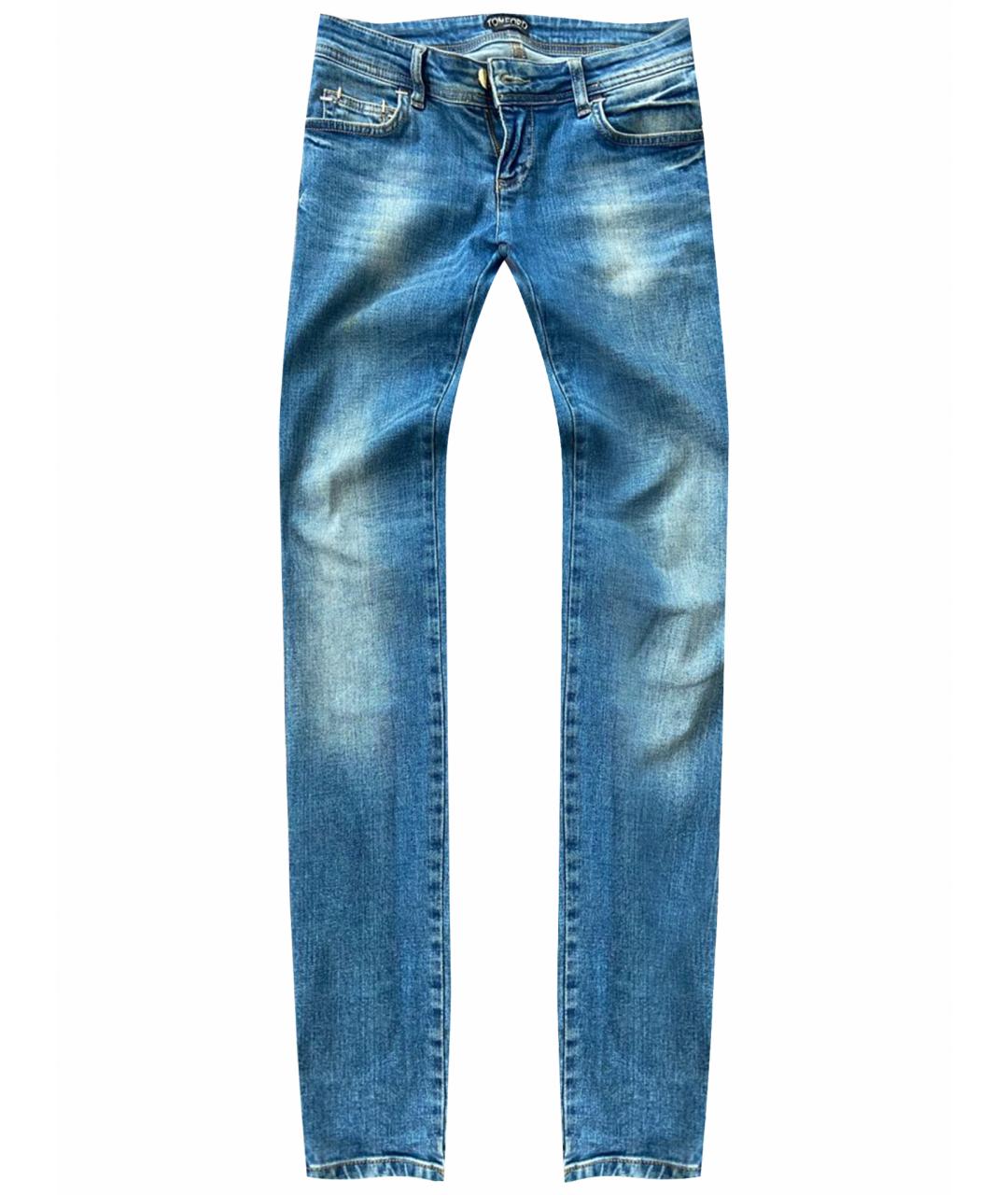 TOM FORD Синие хлопковые джинсы скинни, фото 1