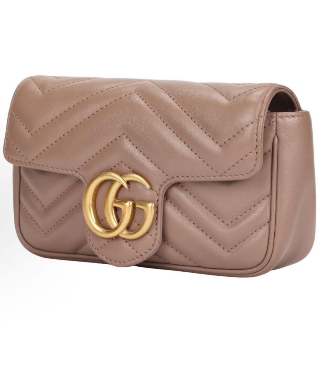 GUCCI Коралловая кожаная сумка через плечо, фото 2