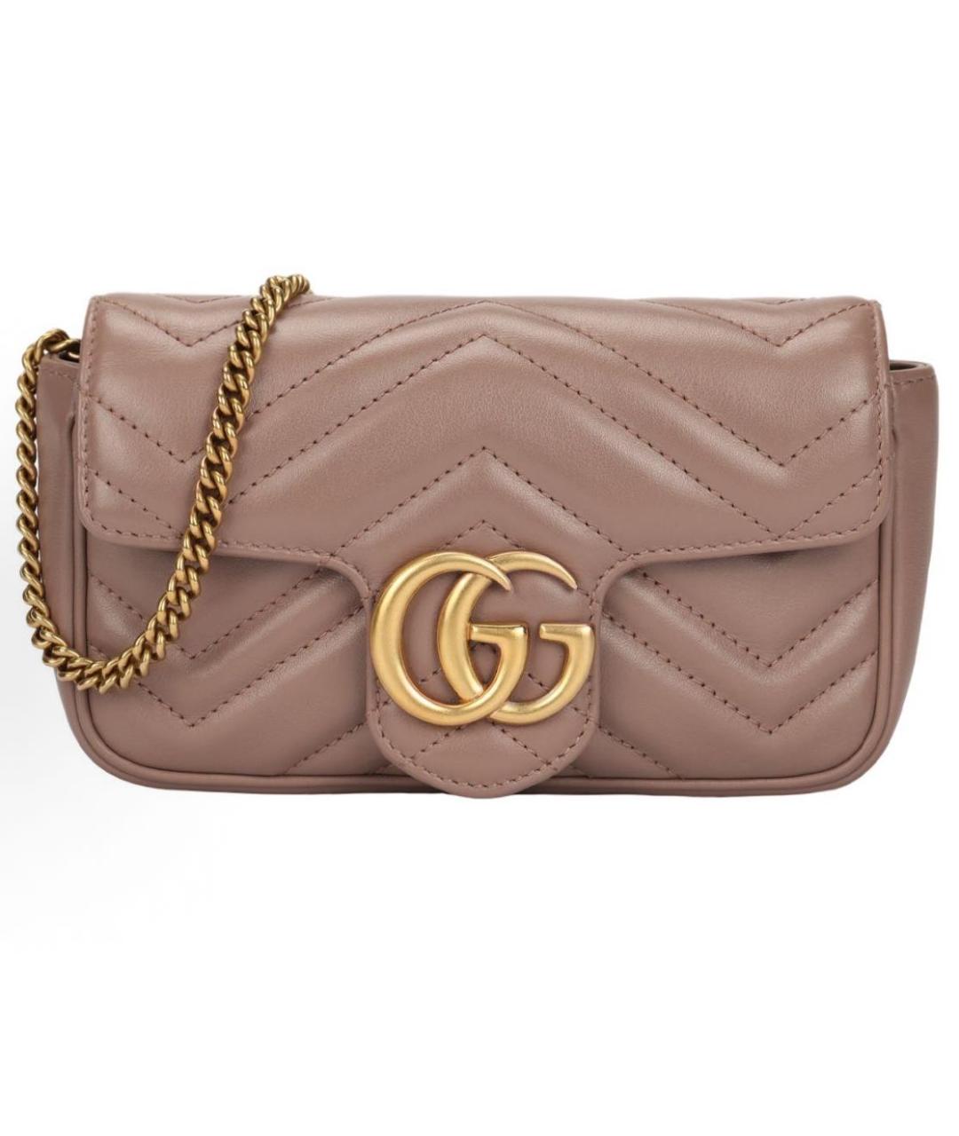 GUCCI Коралловая кожаная сумка через плечо, фото 1