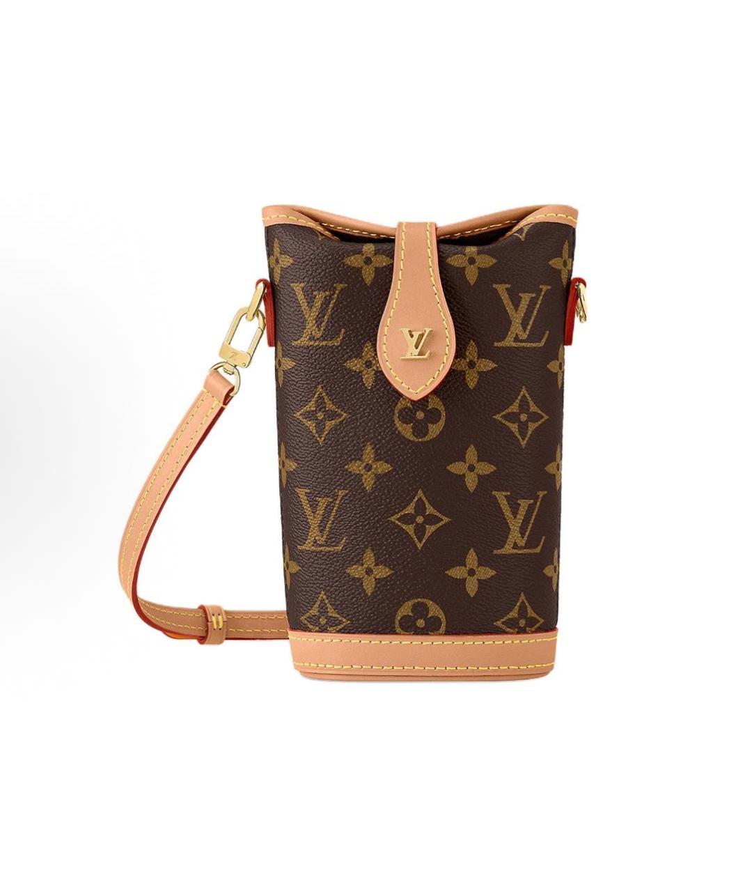LOUIS VUITTON Коричневая кожаная сумка через плечо, фото 5