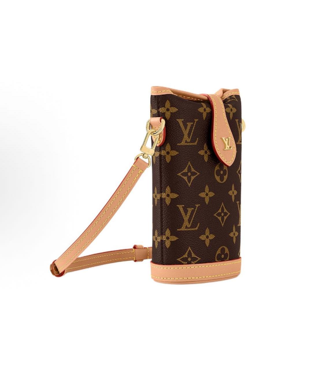 LOUIS VUITTON Коричневая кожаная сумка через плечо, фото 3