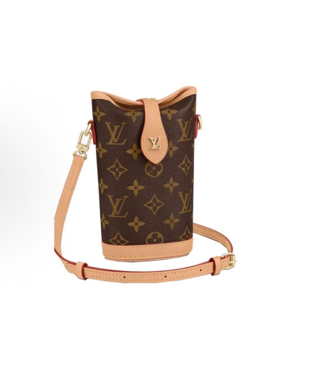 LOUIS VUITTON Коричневая кожаная сумка через плечо, фото 2