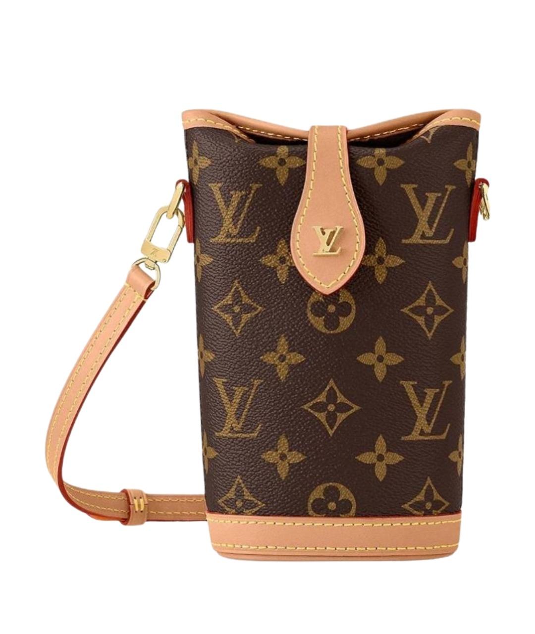LOUIS VUITTON Коричневая кожаная сумка через плечо, фото 1