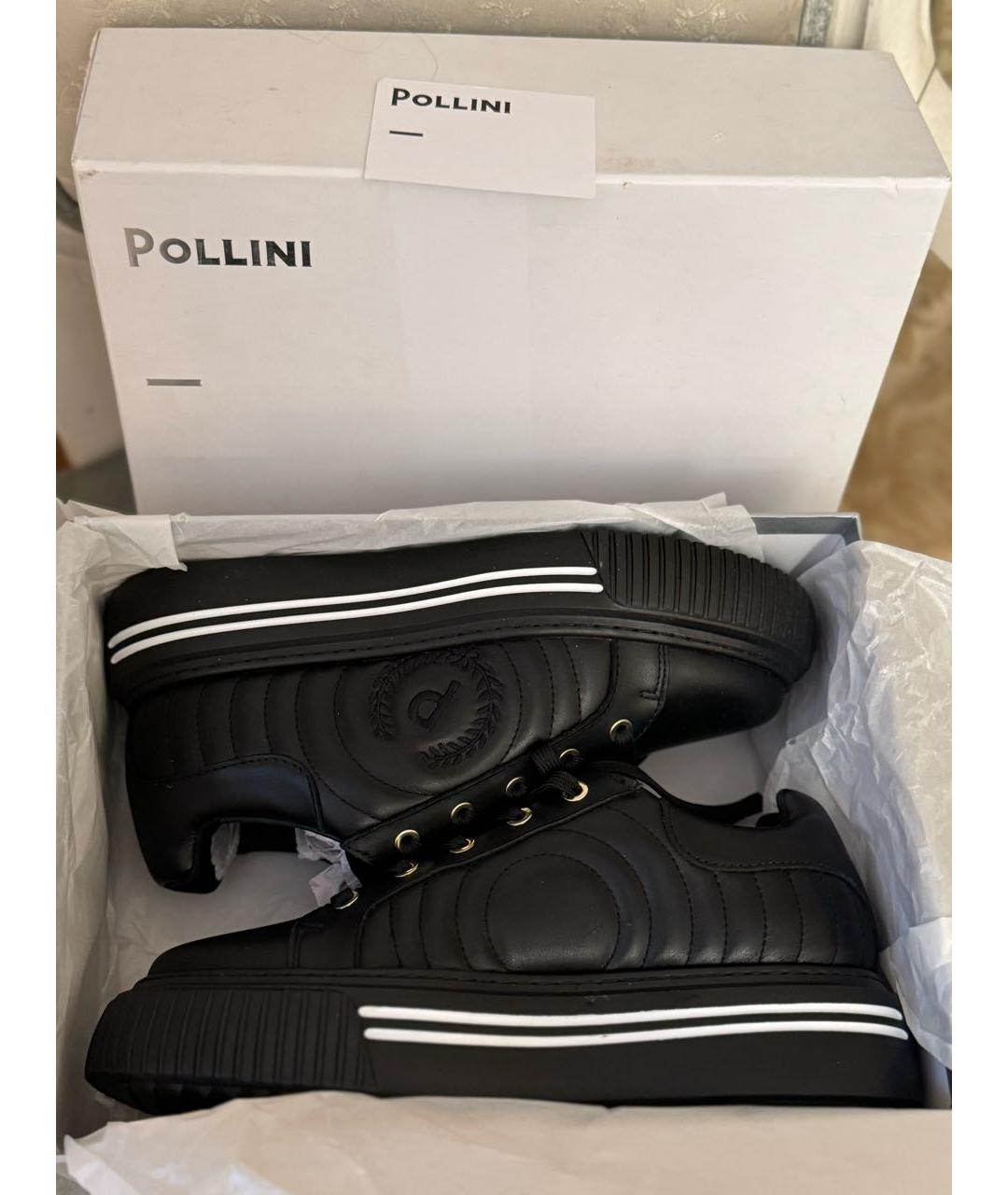 POLLINI Черные кожаные кеды, фото 7