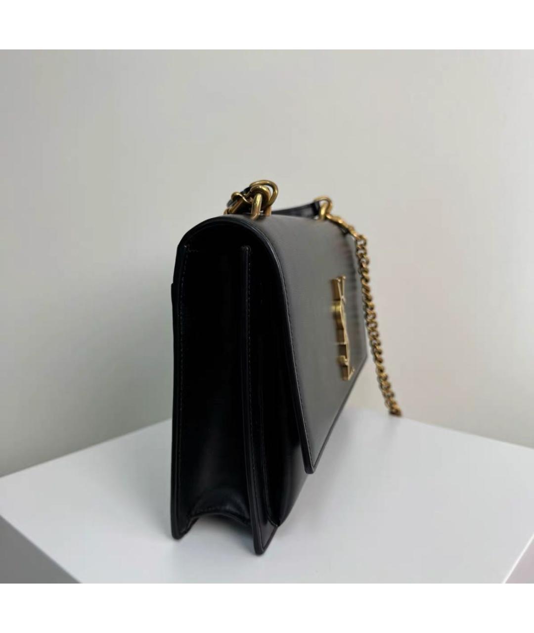 SAINT LAURENT Черная кожаная сумка через плечо, фото 3