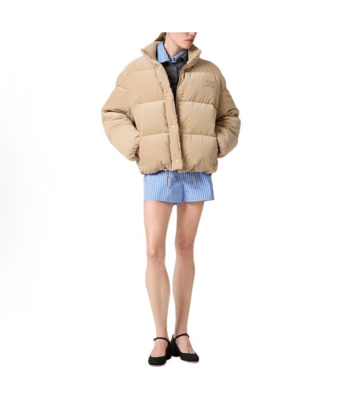 MIU MIU Бежевый пуховик, фото 2