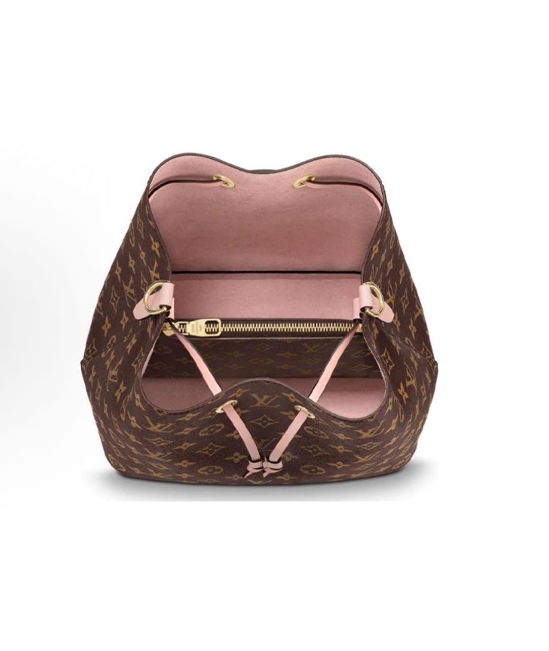 LOUIS VUITTON Коричневая кожаная сумка тоут, фото 4