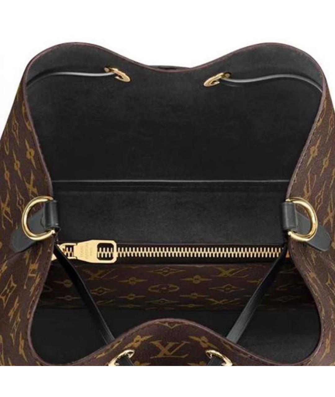 LOUIS VUITTON Коричневая кожаная сумка тоут, фото 4