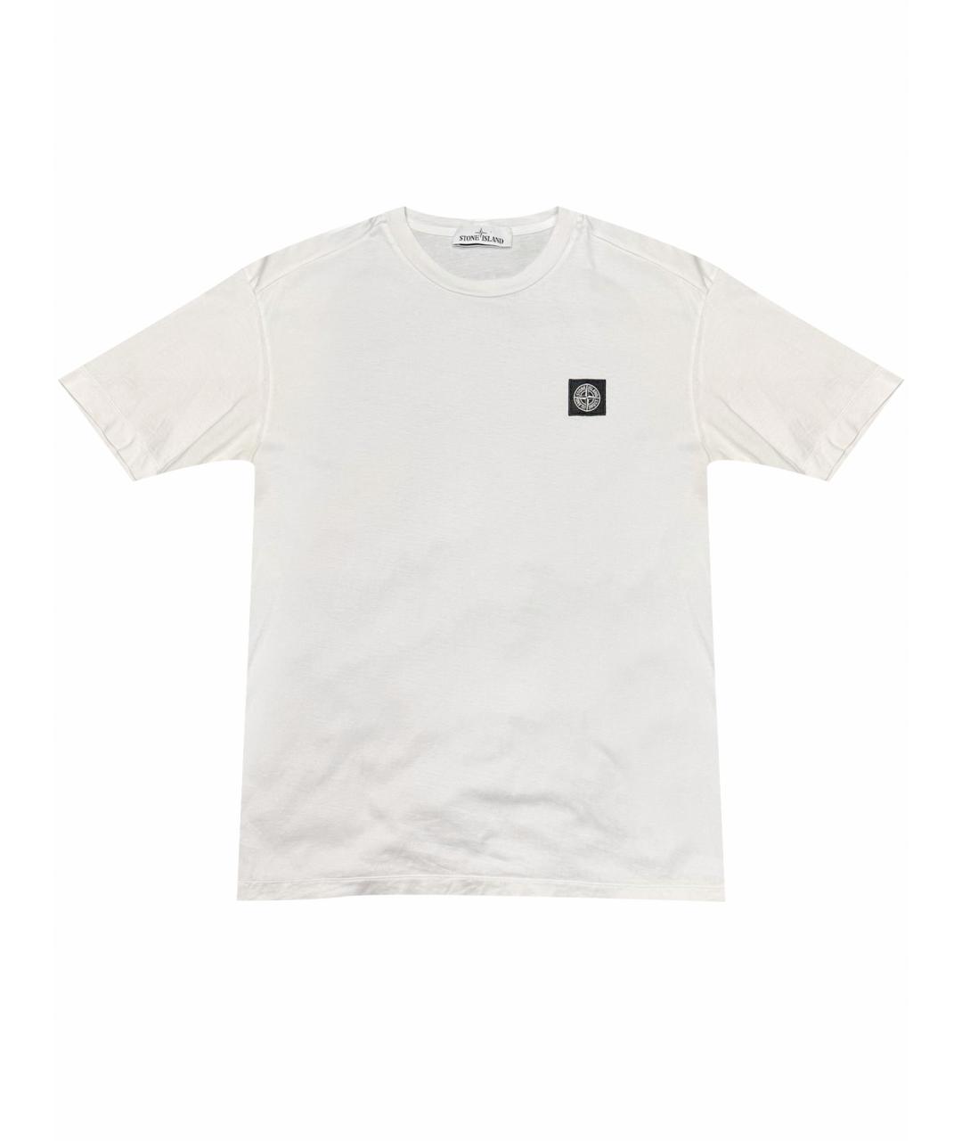 STONE ISLAND Белая хлопковая футболка, фото 1