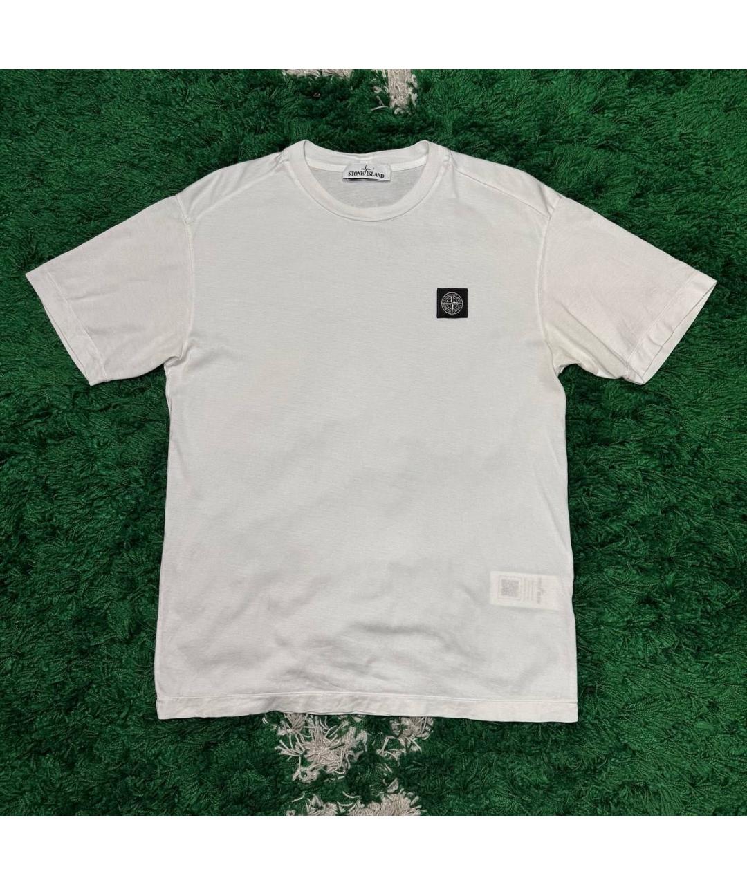 STONE ISLAND Белая хлопковая футболка, фото 5
