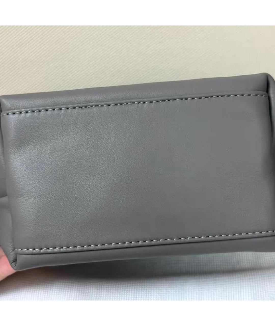 LONGCHAMP Антрацитовая кожаная сумка через плечо, фото 3