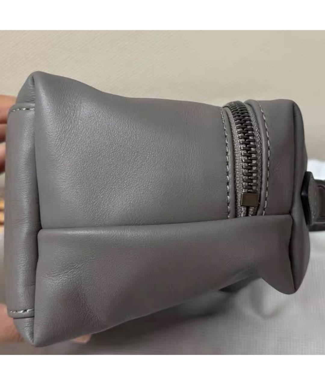 LONGCHAMP Антрацитовая кожаная сумка через плечо, фото 5