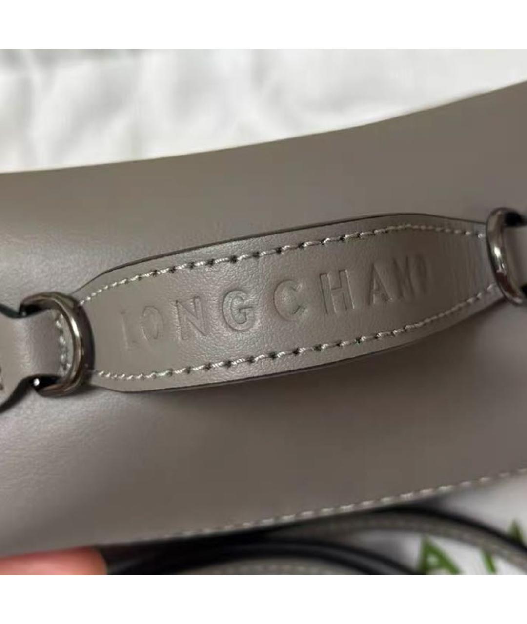 LONGCHAMP Антрацитовая кожаная сумка через плечо, фото 6