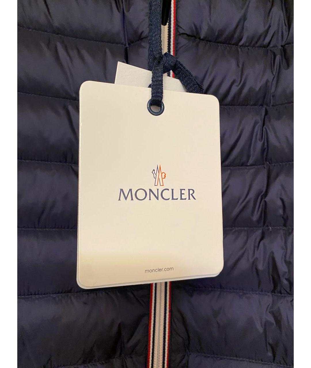 MONCLER Темно-синий полиамидовый пуховик, фото 6