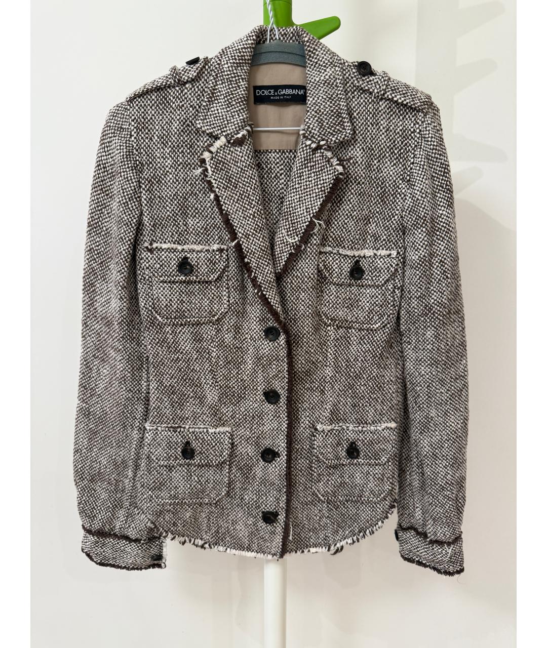 DOLCE&GABBANA Коричневый хлопковый жакет/пиджак, фото 3