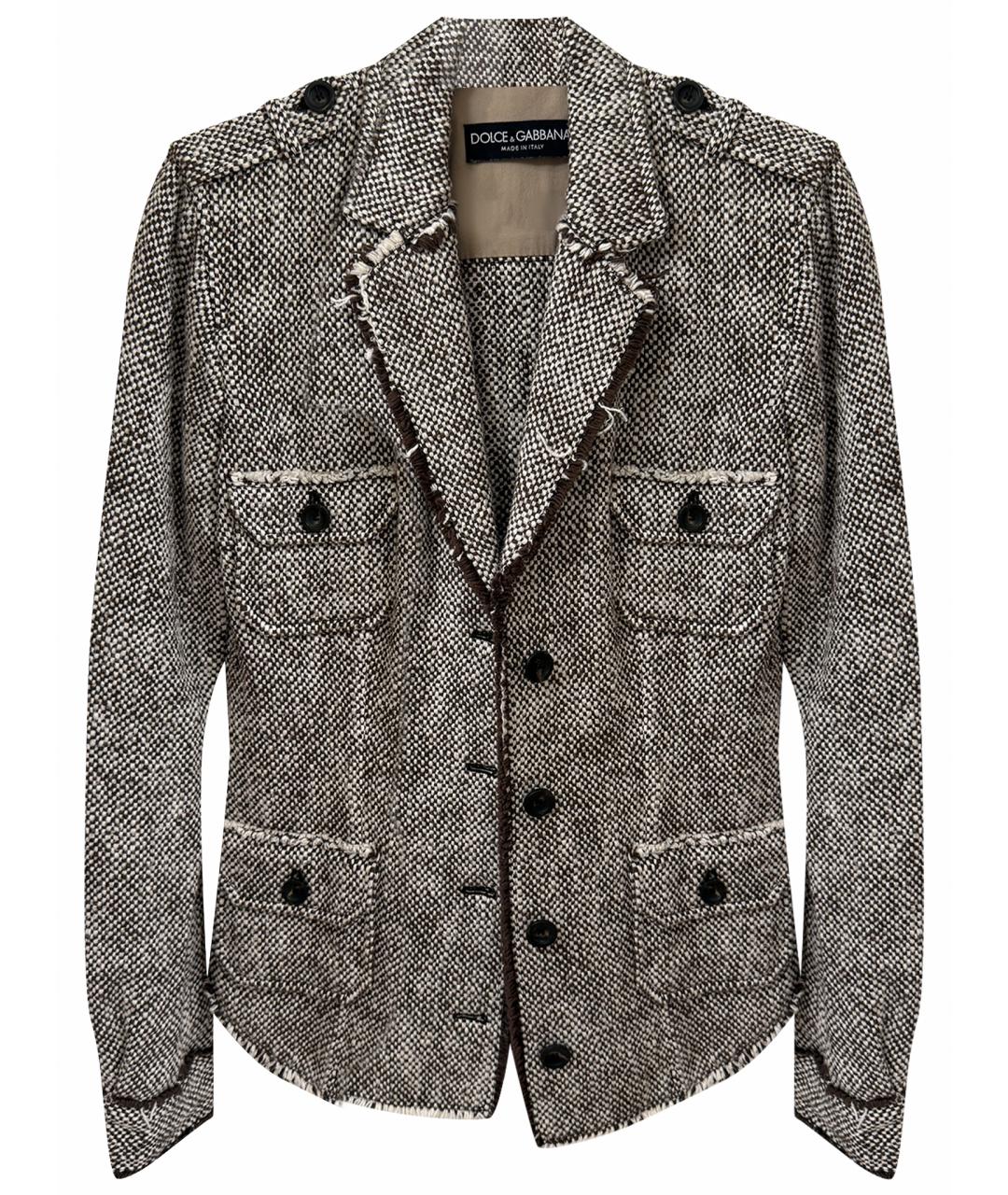 DOLCE&GABBANA Коричневый хлопковый жакет/пиджак, фото 1