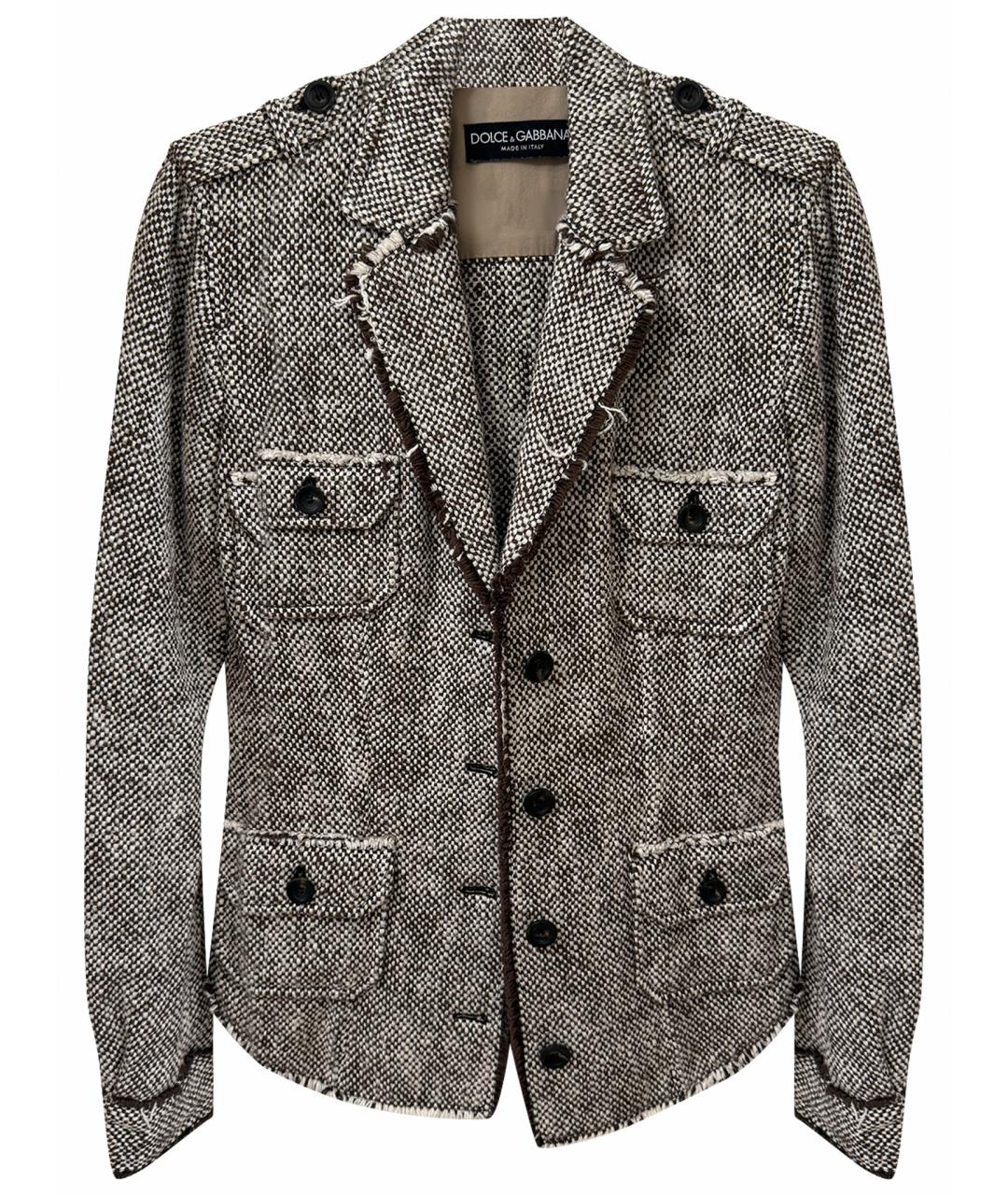 DOLCE&GABBANA Коричневый хлопковый жакет/пиджак, фото 7