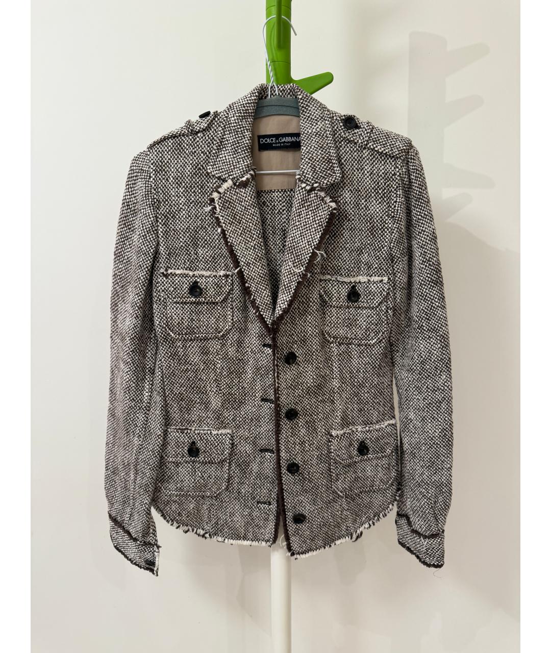 DOLCE&GABBANA Коричневый хлопковый жакет/пиджак, фото 6