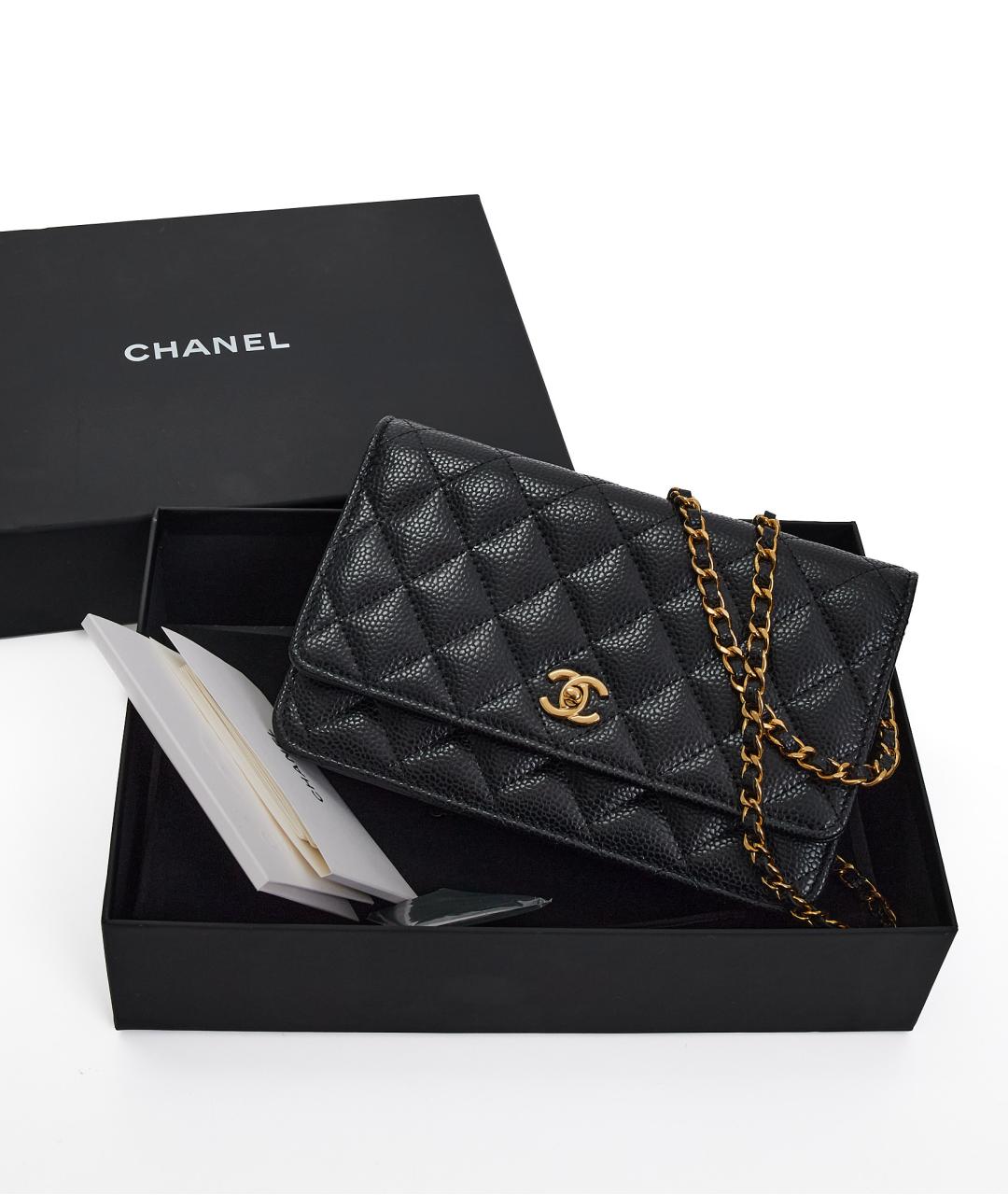 CHANEL Черная кожаная сумка через плечо, фото 8