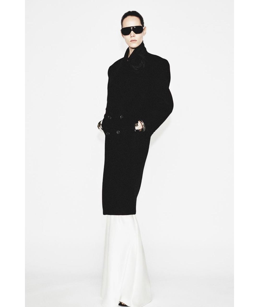 SAINT LAURENT Черное шерстяное пальто, фото 2