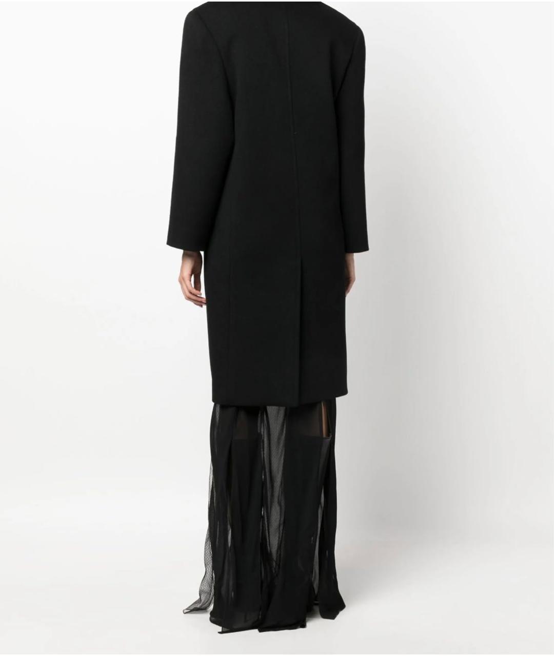 SAINT LAURENT Черное шерстяное пальто, фото 3