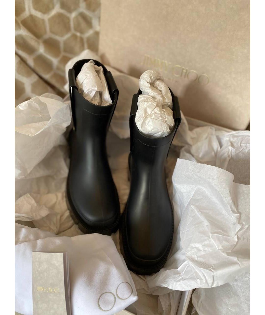 JIMMY CHOO Черные резиновые полусапоги, фото 3