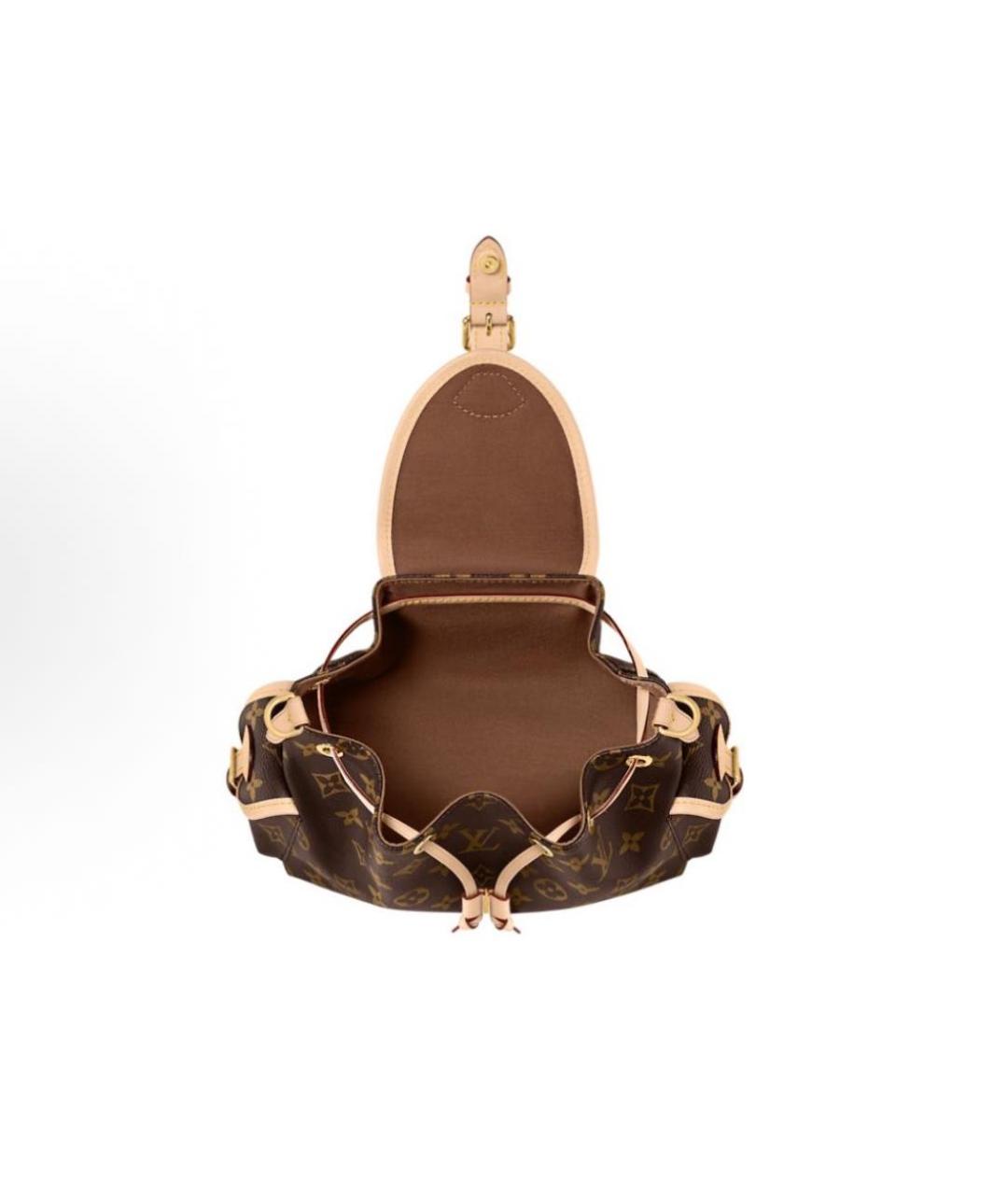 LOUIS VUITTON Коричневая кожаная сумка через плечо, фото 4