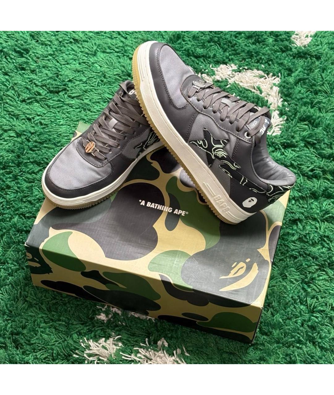 BAPE Антрацитовые замшевые высокие ботинки, фото 3