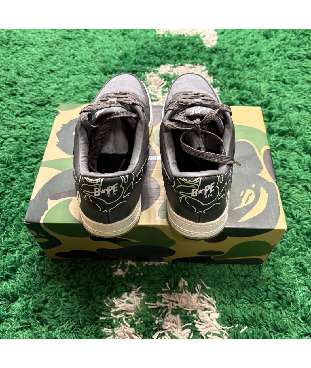 BAPE Антрацитовые замшевые высокие ботинки, фото 2