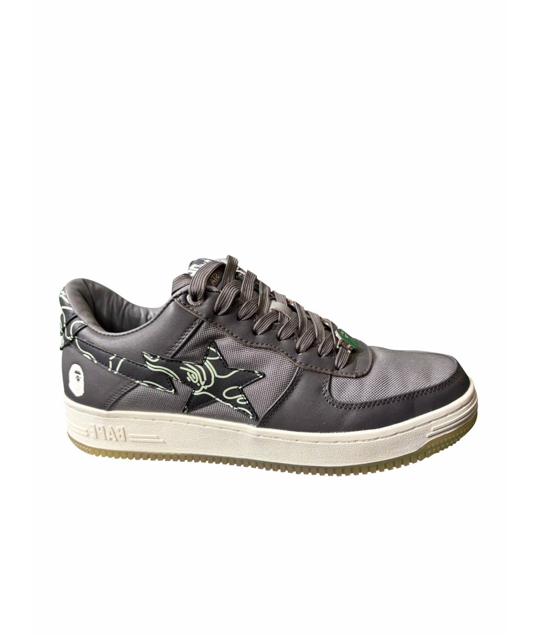 BAPE Антрацитовые замшевые высокие ботинки, фото 1