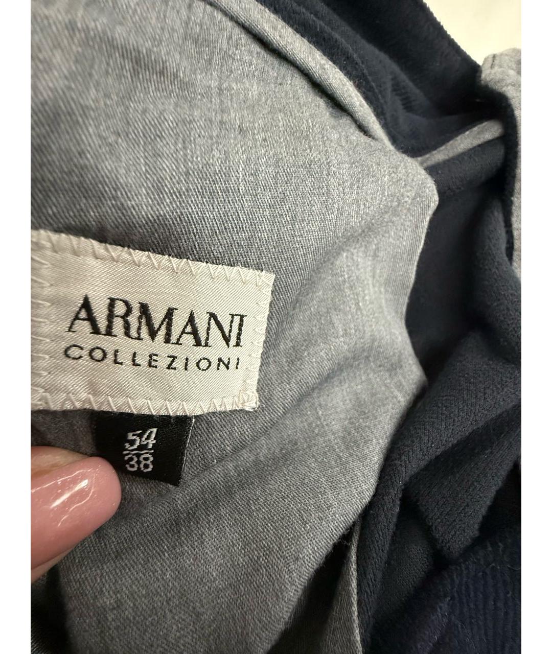ARMANI COLLEZIONI Темно-синие полиэстеровые повседневные брюки, фото 3