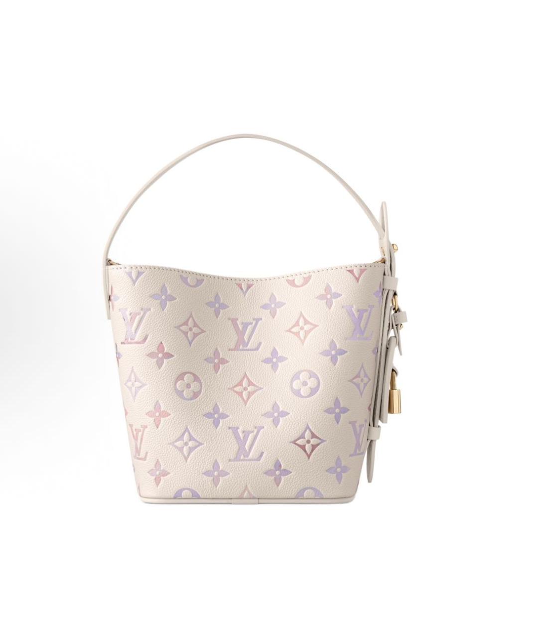 LOUIS VUITTON Бежевая кожаная сумка тоут, фото 3