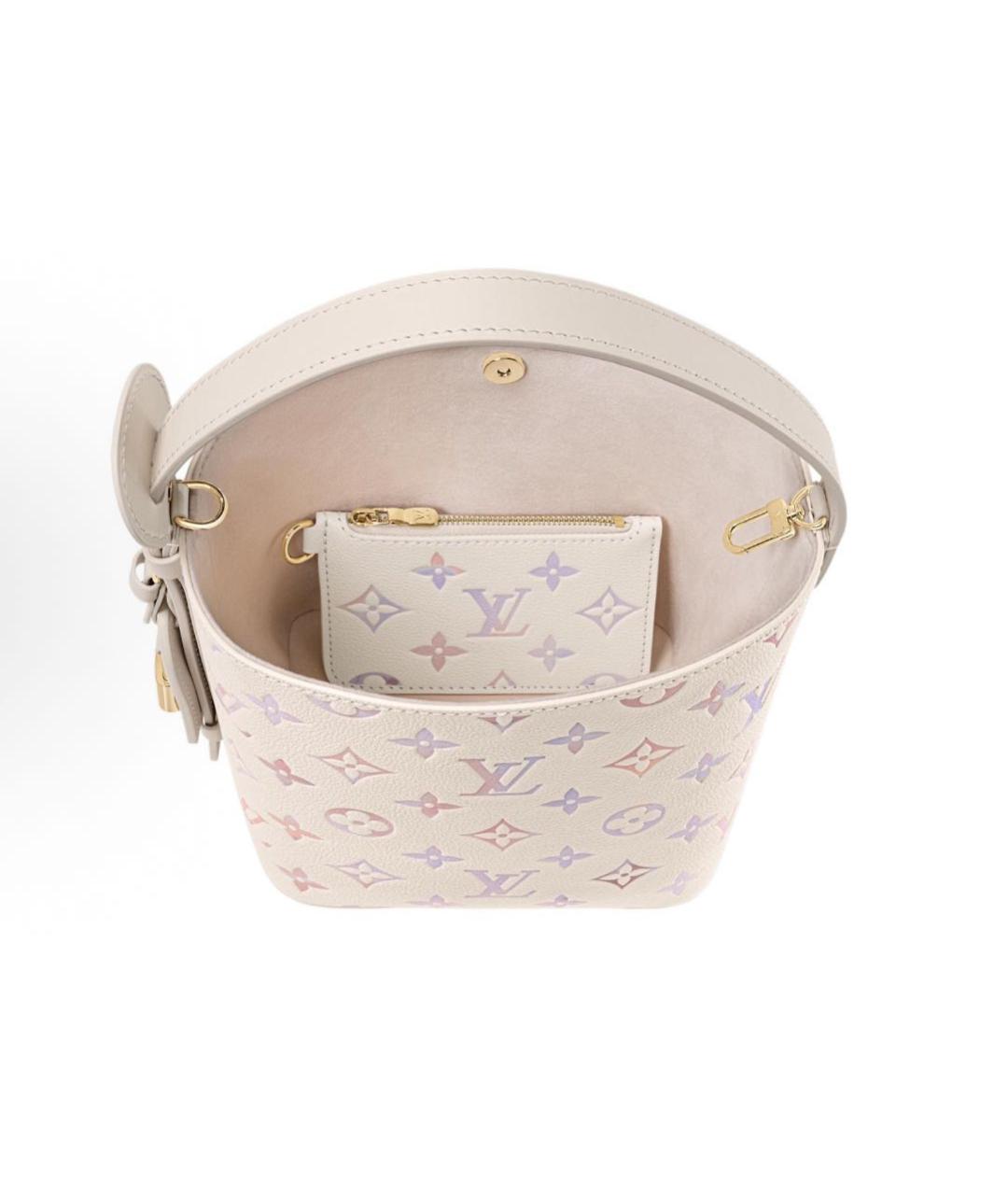 LOUIS VUITTON Бежевая кожаная сумка тоут, фото 4