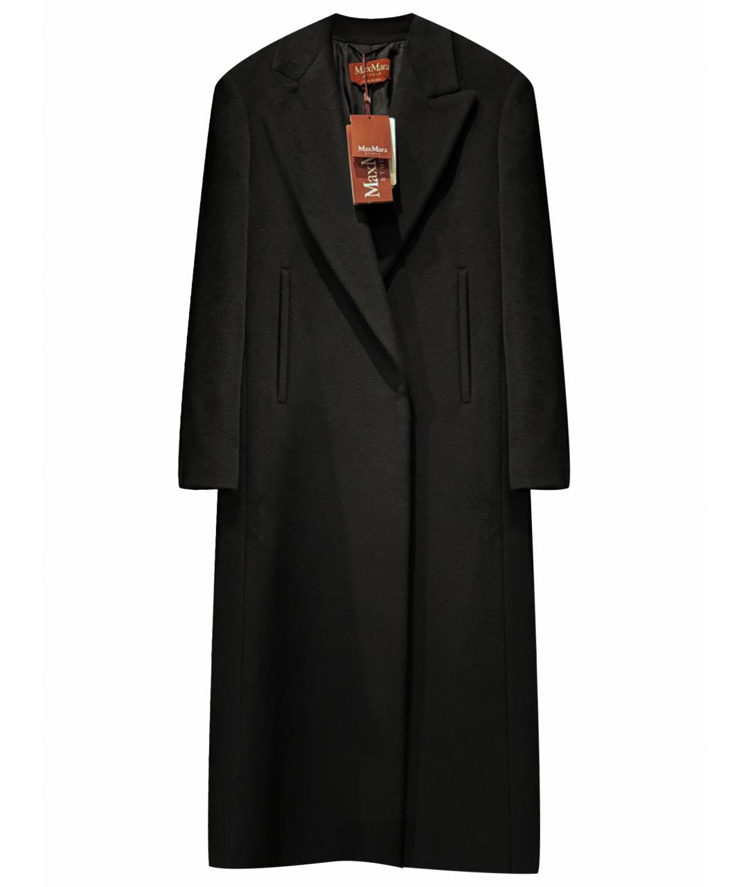 MAX MARA STUDIO Черное шерстяное пальто, фото 1