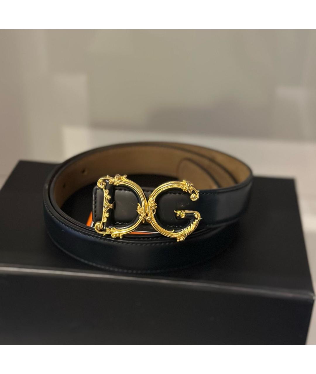 DOLCE&GABBANA Черный кожаный ремень, фото 8