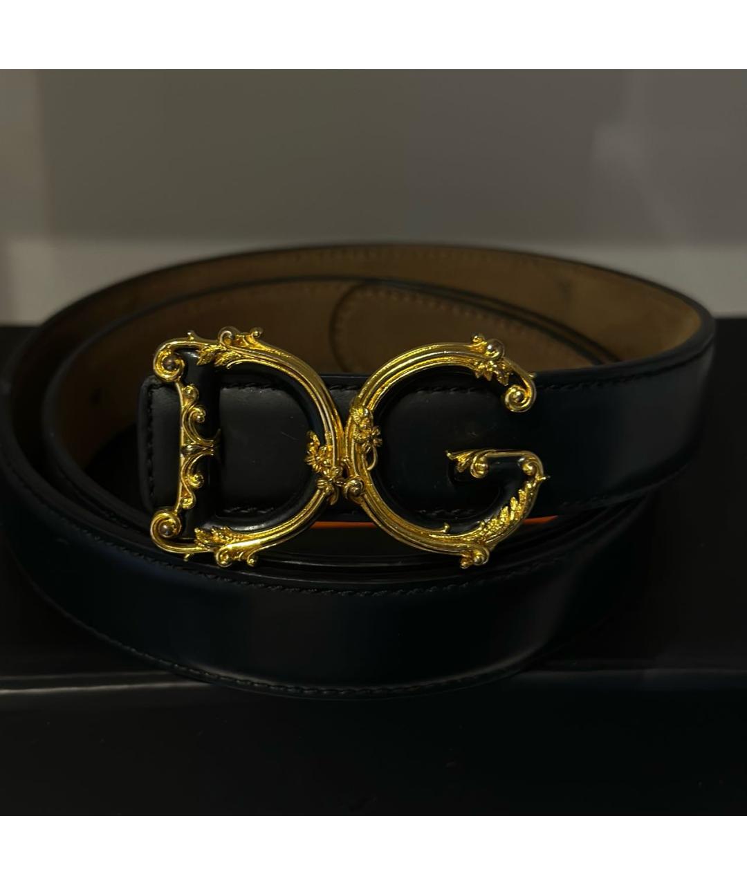 DOLCE&GABBANA Черный кожаный ремень, фото 2