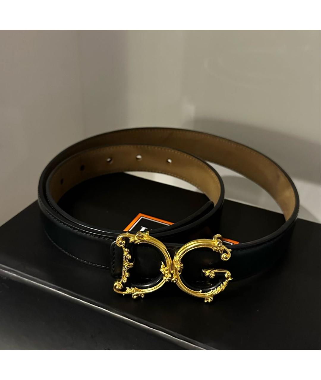 DOLCE&GABBANA Черный кожаный ремень, фото 7