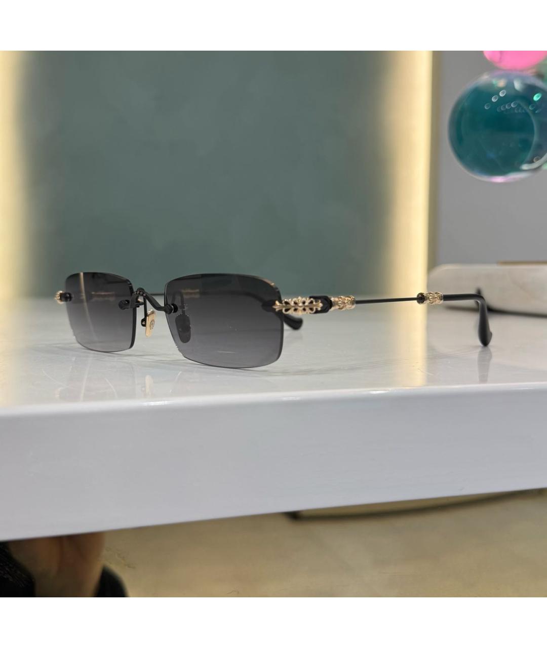 CHROME HEARTS Золотые металлические солнцезащитные очки, фото 9